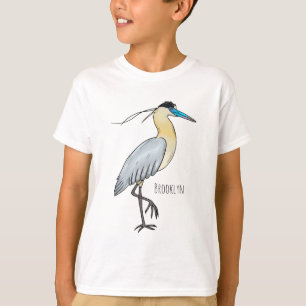 T-shirt Illustration de dessin d'oiseau de héron plafonné