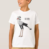 T-shirt Illustration de dessin du secrétaire pour oiseaux (Devant)