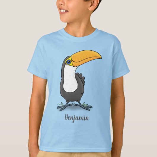 T-shirt Illustration de dessin humoristique du toucan joye (Devant)