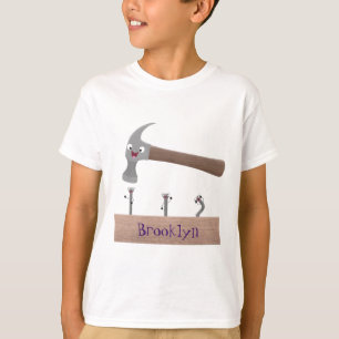 T-shirt Illustration de dessin mignon, marteau et ongles