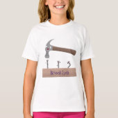 T-shirt Illustration de dessin mignon, marteau et ongles (Devant)