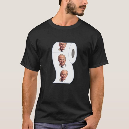 T-shirt Illustration de dessin sur le visage de Biden sur (Devant)