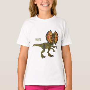 T-shirt illustration de Dilophosaurus de dessin animé
