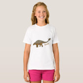 T-shirt Illustration de dinosaure blindé Ankylosaurus (Devant entier)