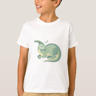 T-shirt Illustration de dinosaure mignon endormi Passé m