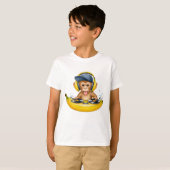 T-shirt Illustration de DJ singe mignon (Devant entier)