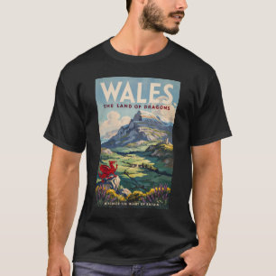 T-shirt Illustration de dragon du Pays de Galles Art de vo