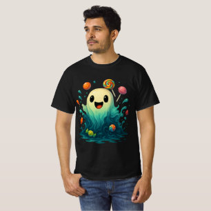 T-shirt Illustration de fantôme de bonbons mignons pour Ha