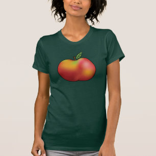 T-shirt Illustration de fruits de pomme de carton rouge
