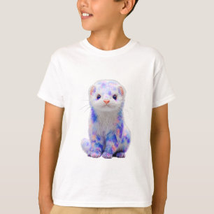T-shirt Illustration de furet à l'aquarelle pastel colorée