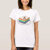 T-shirt Illustration de gâteau arc-en-ciel (Devant)