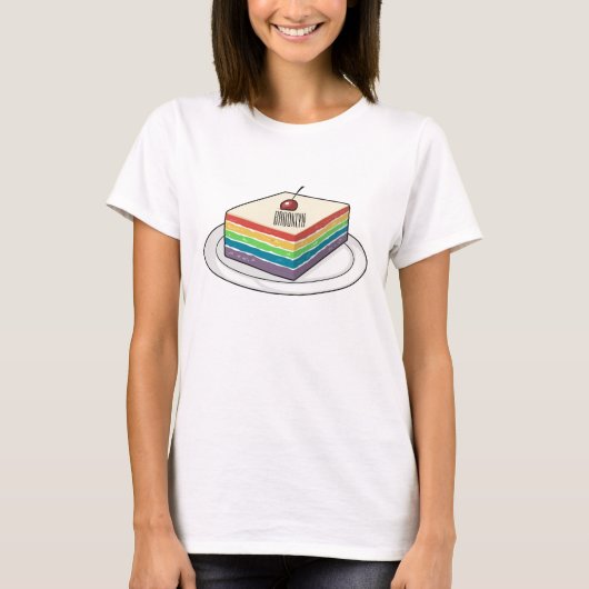 T-shirt Illustration de gâteau arc-en-ciel (Devant)