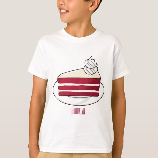 T-shirt Illustration de gâteau en velours rouge (Devant)