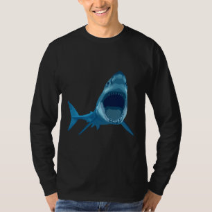 T-shirt Illustration de grande requin blanc en colère bouc
