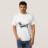 T-shirt Illustration de gravure vintage de teckel (Devant entier)
