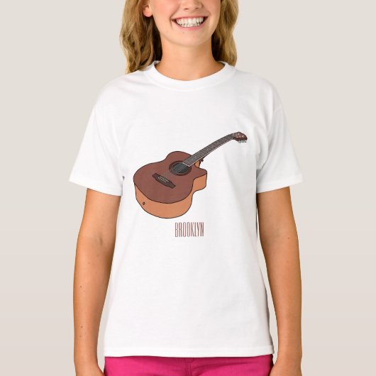 T-shirt Illustration de guitare acoustique (Devant)