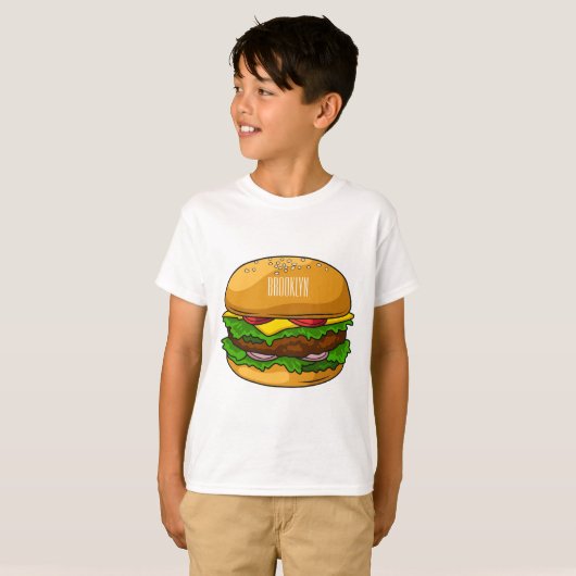 T-shirt Illustration de Hamburger (Devant entier)