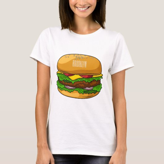 T-shirt Illustration de Hamburger (Devant)