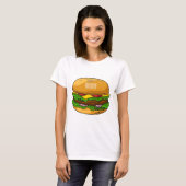 T-shirt Illustration de Hamburger (Devant entier)