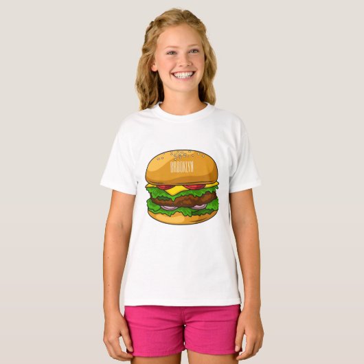 T-shirt Illustration de Hamburger (Devant entier)
