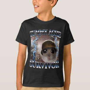 T-shirt Illustration de hamster mème survivant aux maux de