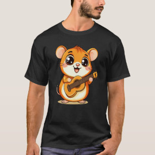 T-shirt Illustration de hamster mignon jouant de la guitar
