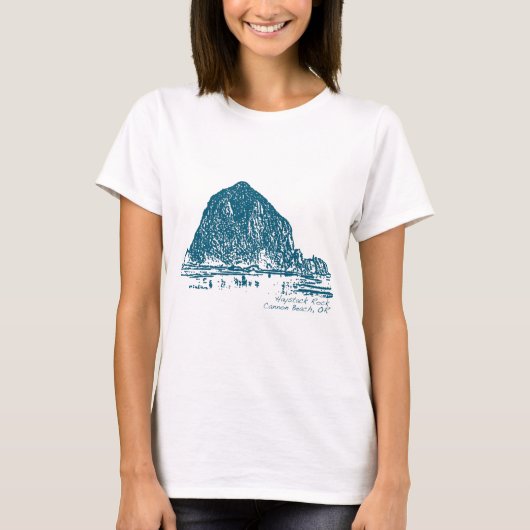 T-shirt Illustration de Haystack Rock (Devant)