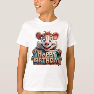 T-shirt Illustration de joyeux anniversaire en dessin anim