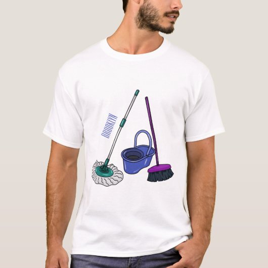 T-shirt Illustration de la bande dessinée Broom & mop (Devant)