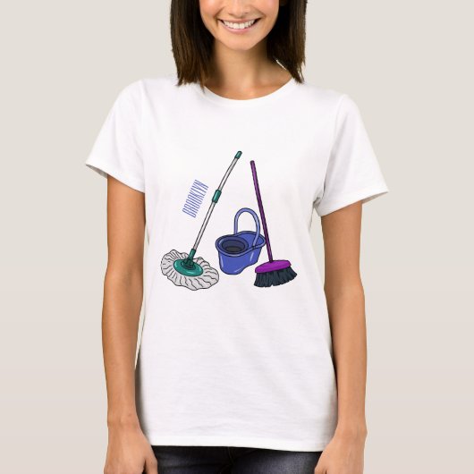 T-shirt Illustration de la bande dessinée Broom & mop (Devant)