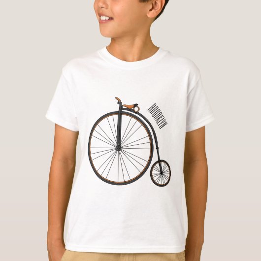 T-shirt Illustration de la bande dessinée de vélo à grande (Devant)
