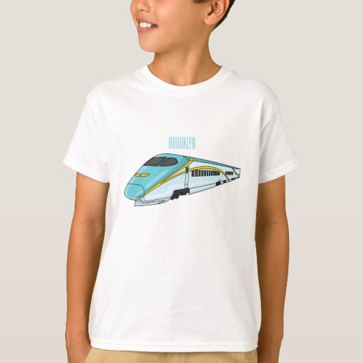 T-shirt Illustration de la bande dessinée d'un train à bal (Devant)