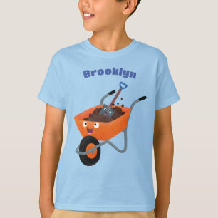 T-shirt Illustration de la brouette en brouette orange trè