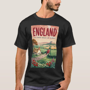 T-shirt Illustration de la campagne anglaise Art de voyage