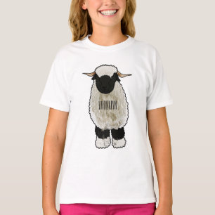 T-shirt Illustration de la caricature de mouton Valais Bla