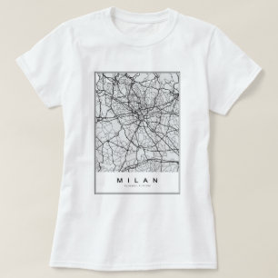 T-shirt Illustration de la carte de Milan