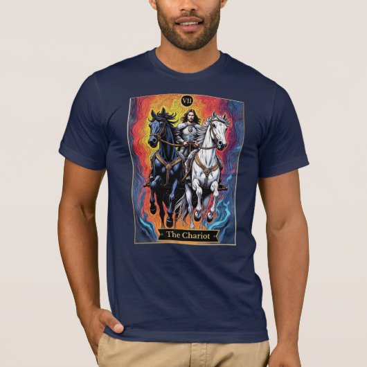 T-shirt Illustration De La Carte Tarot, Le Chariot (Devant)
