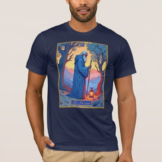 T-shirt Illustration de la carte Tarot, L'ermite (Devant)