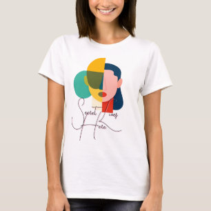 T-shirt Illustration de la face géométrique Abstraite