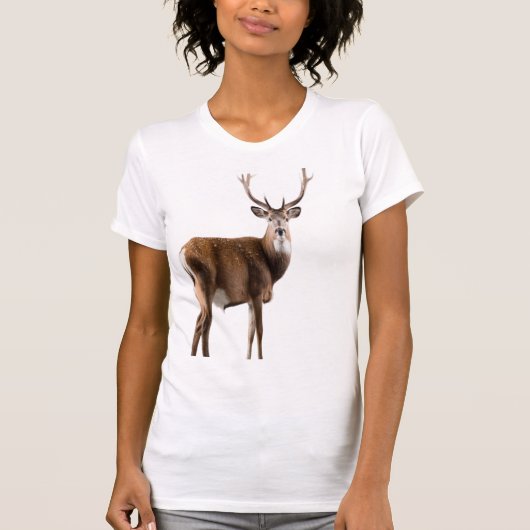 T-shirt Illustration de la faune mignon Cerf retro Deer Lo (Devant)