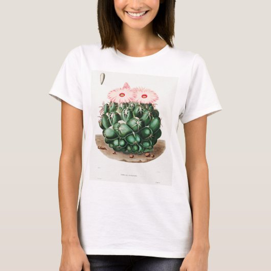 T-shirt Illustration de la fleur de cactus à dents de l'él (Devant)