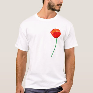 T-shirt Illustration de la fleur du pavot rouge