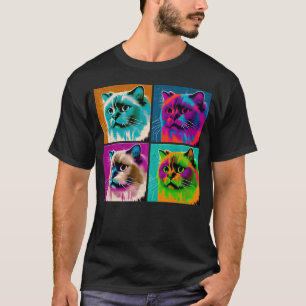 T-shirt Illustration de la flûte de chat Birman Femmes ani