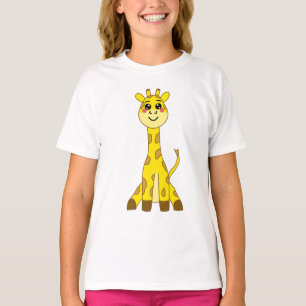 T-shirt Illustration de la Giraffe Jaune Cute Kawaii