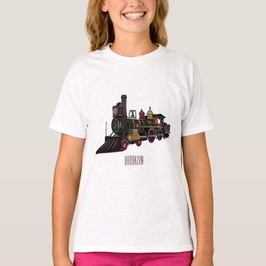 T-shirt Illustration de la locomotive à vapeur (Devant)