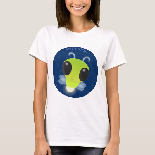 T-shirt Illustration de la luciole vert mou (Devant)