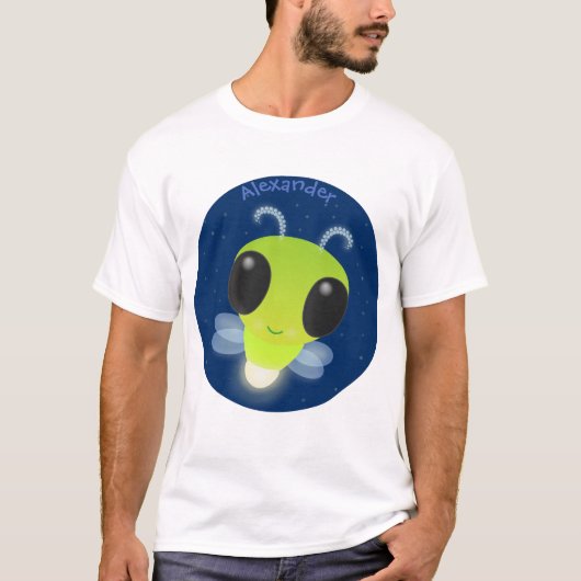 T-shirt Illustration de la luciole vert mou (Devant)