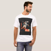 T-shirt Illustration de la marche spatiale de l'astronaute (Devant entier)