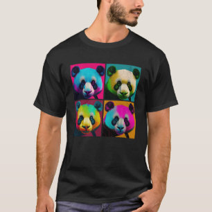T-shirt Illustration de la panda géante Hommes animaux col