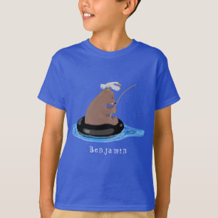 T-shirt Illustration de la pêche de l'ourson mou